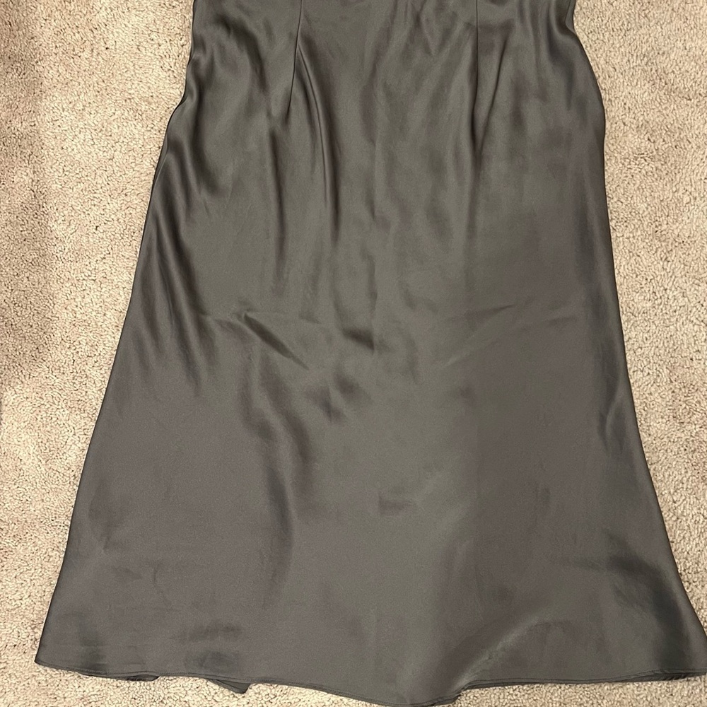 Quince Grey Satin A-Line Skirt
